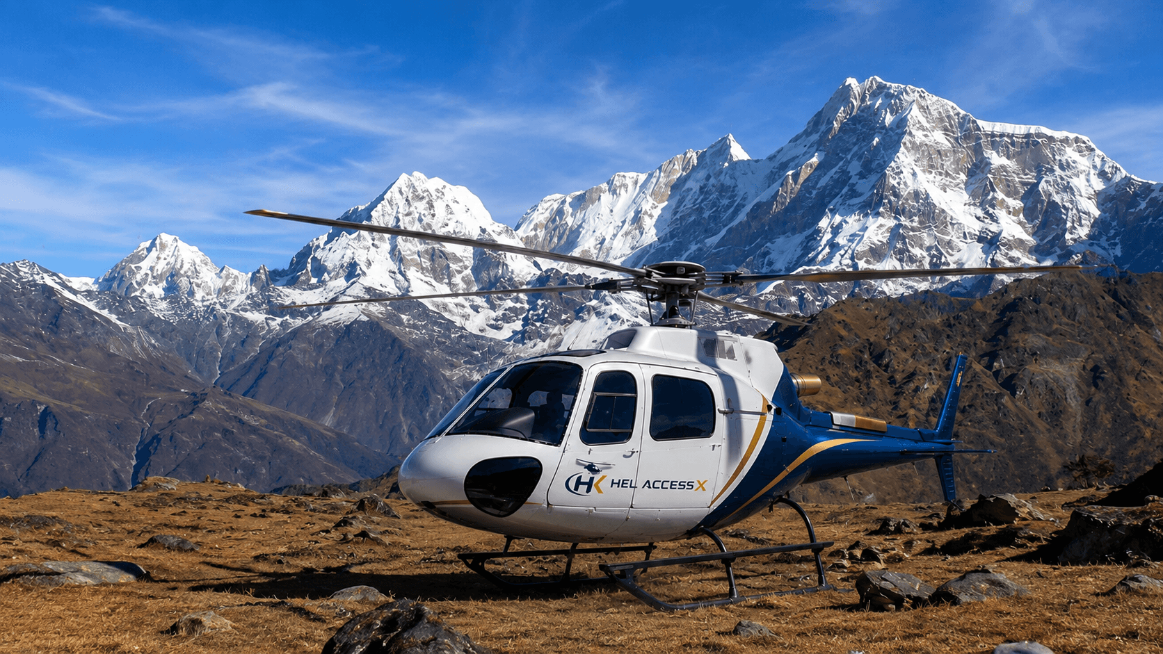 Remote sacred Damodar Kunda ponds in Upper Mustang seen on a helicopter darshan flight