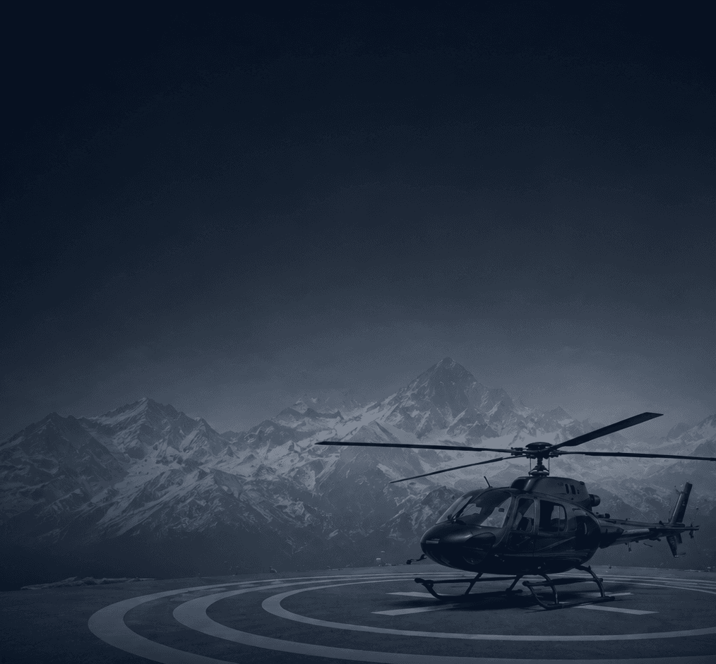Helicopter at helipad